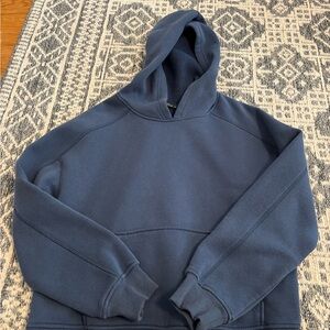 Waist length Blue Hoodie